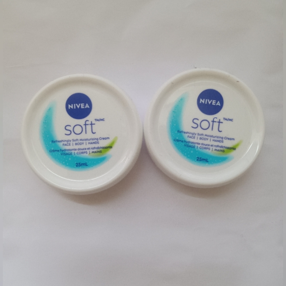2pc Nivea Soft Moisturizing Face Cream Travel Size, 25ml, New Mini